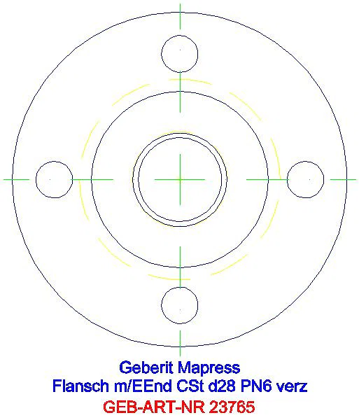 GE Mapress C-Stahl Flansch PN 6 mit Einschubende d28_23765_L