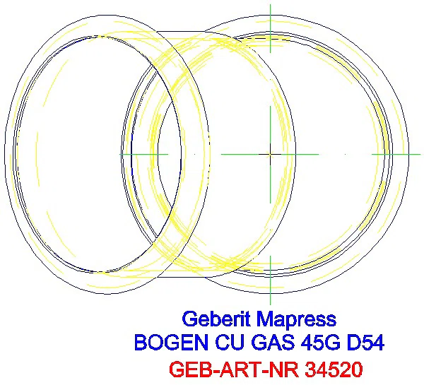 GE Mapress Kupfer Bogen 45Gr (Gas) d54_34520_G