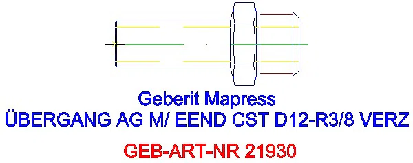 GE Mapress C-Stahl Übergang mit AG und Einschubende d12-R3/8 verzinkt_21930_G