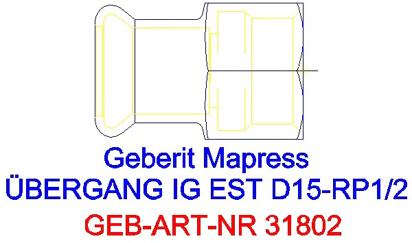 GE Mapress Edelstahl Übergang mit IG d15-Rp1/2_31802_A
