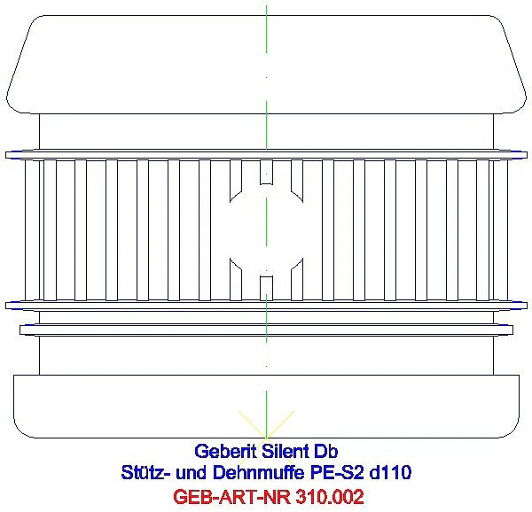 GE Silent-db20 Stütz- und Dehnmuffe d110 Dehnungskompensation und Auszugsicherung_310.002.14.1_A