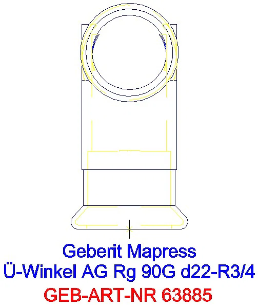 GE Mapress Kupfer Übergangswinkel 90Gr mit AG Rg d22-R3/4_63885_L