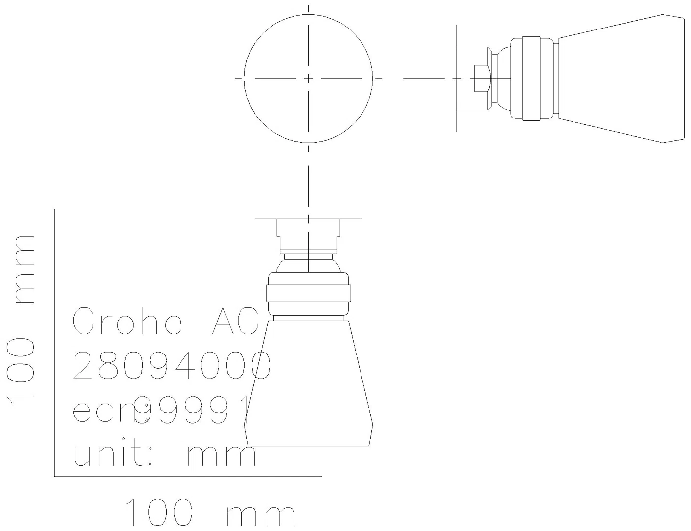 GROHE Kopfbrause Relexa 50 28094 mit Kugelgelenk DN15 chrom