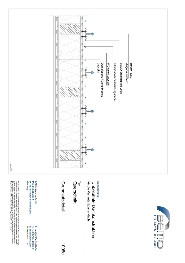 1008c - Unbelüftete Dachkonstruktion - Sparrendach