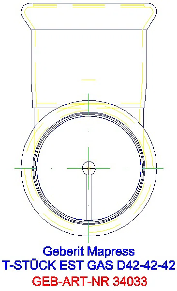 GE Mapress Edelstahl T-Stück egal (Gas) d42-42-42_34033_L