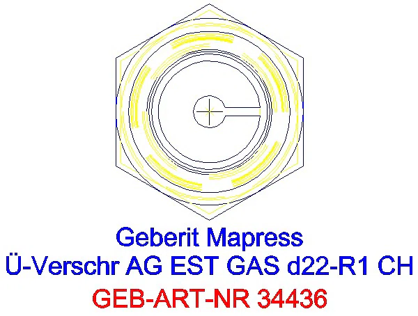 GE Mapress Edelstahl Übergangsverschr. mit AG (Gas) d22-R1_34436_L
