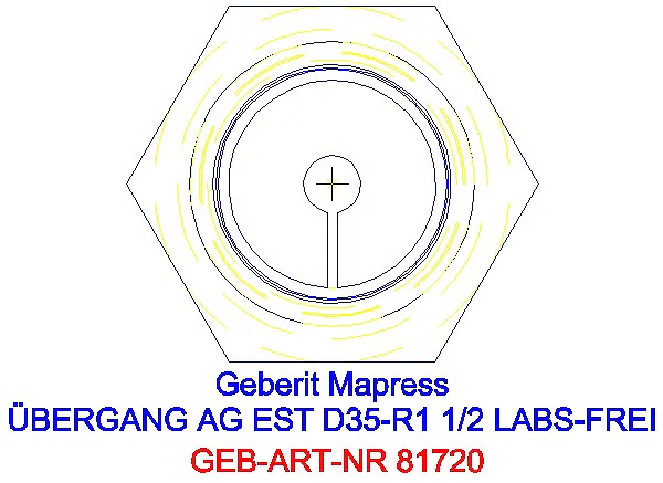GE Mapress Edelstahl Übergang mit AG (LABS-frei) d35-R1 1/2_81720_L