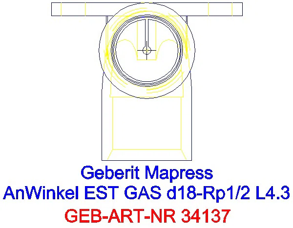 GE Mapress Edelstahl Anschlusswinkel 90Gr (Gas) d18-Rp1/2_34137_G