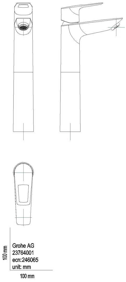 GROHE EH-Waschtischbatterie BauLoop 23764_1 XL-Size glatter Körper chrom