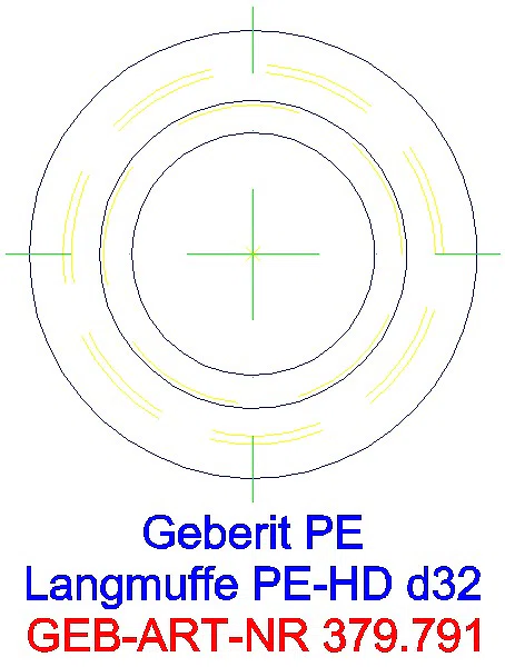 GE PE Langmuffe mit Doppelbund d32_379.791.16.1_L