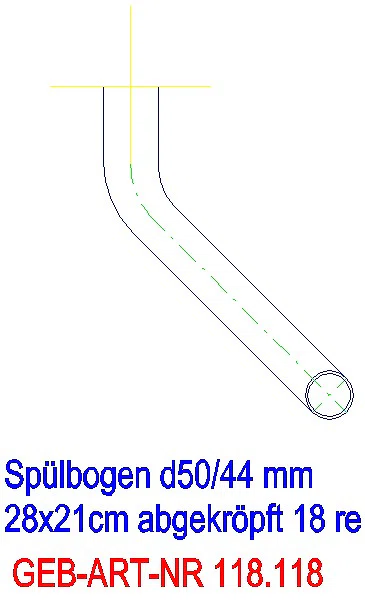 GE Spülbogen 90Gr 28x21 cm rechts gekröpft 18 cm weiß-alpin d50/44_118.118.11.1_A