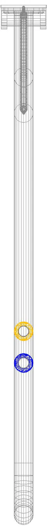 HEWI SK-Griff drehb. Ser 801 E-Ausf., FKT(gelb)/WC-Spül,L900 lichtgrau