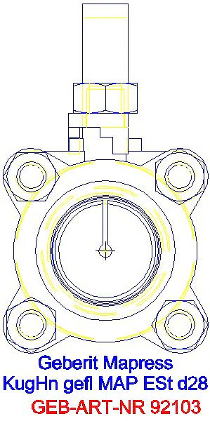GE Mapress Kugelhahn NPW, mit Bet.-Hebel geflanscht d28_92103_L