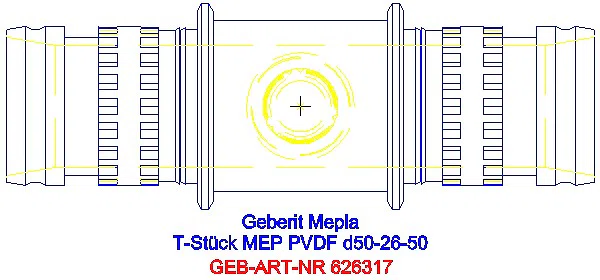 GE Mepla T-Stück reduziert PVDF d50-26-50_626.317.00.5_G