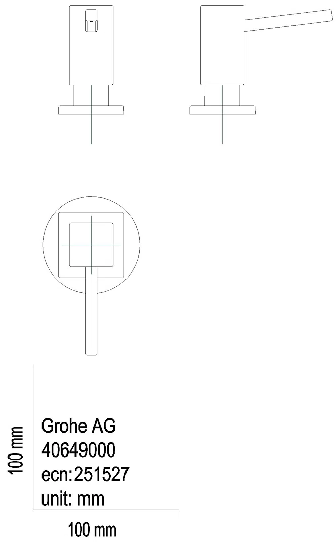 GROHE Spülmittelspender Cube 40649 für Flüssigseifen 500ml chrom