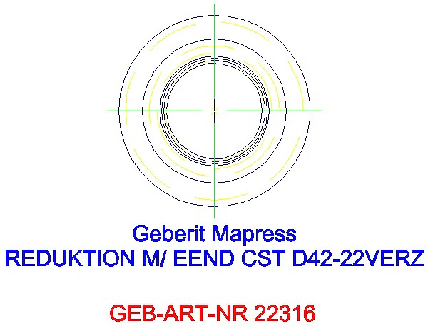 GE Mapress C-Stahl Reduktion mit Einschubende d42-22 verzinkt_22316_A