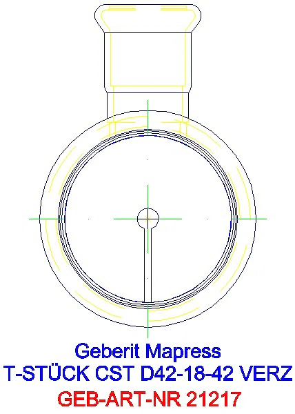 GE Mapress C-Stahl T-Stück reduziert d42-18-42 verzinkt_21217_L