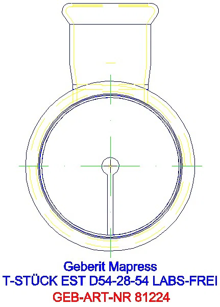 GE Mapress Edelstahl T-Stück reduziert (LABS-frei) d54-28-54_81224_L