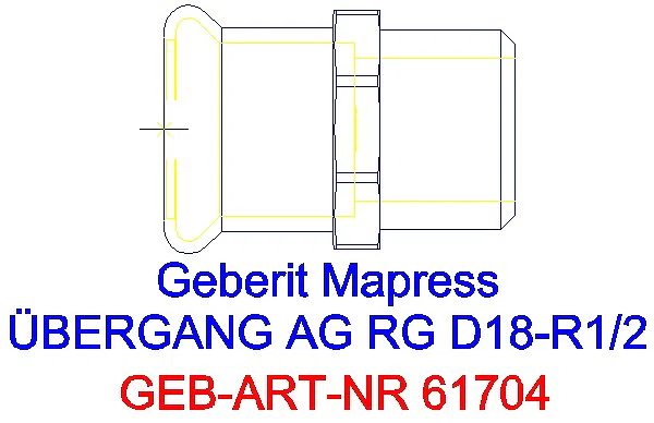 GE Mapress Kupfer Übergang mit AG Rg d18-R1/2_61704_G
