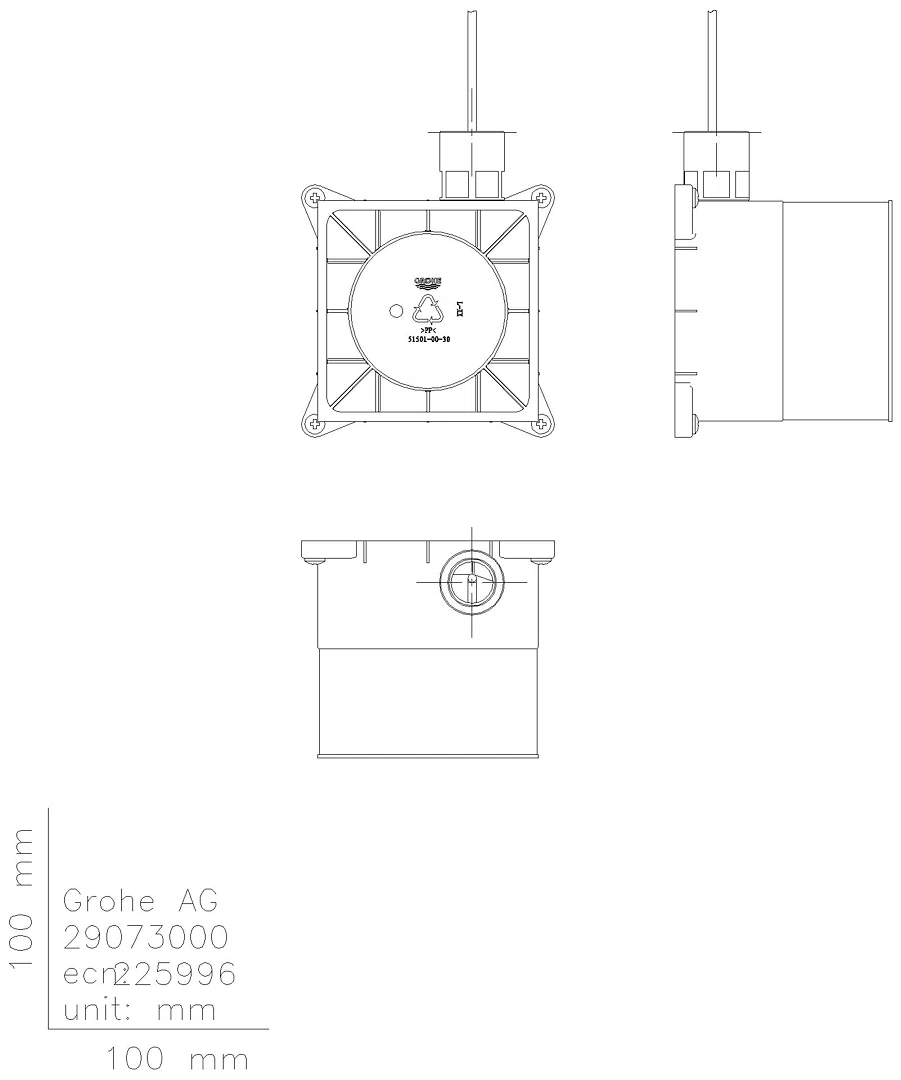 GROHE Rohbauset Rainshower F-Series 29413 für Einbau Musikmodule