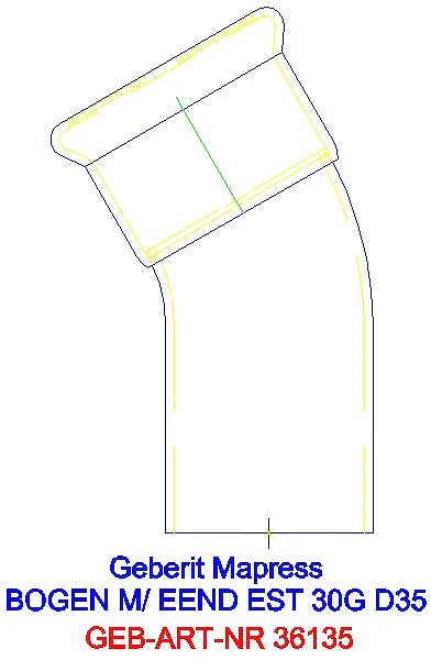 GE Mapress Edelstahl Bogen 30Gr d35 mit Einschubende_36135_A