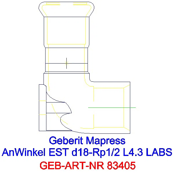 GE Mapress Edelstahl Anschlusswinkel 90Gr ( LABS-frei) d18-Rp1/2_83405_L
