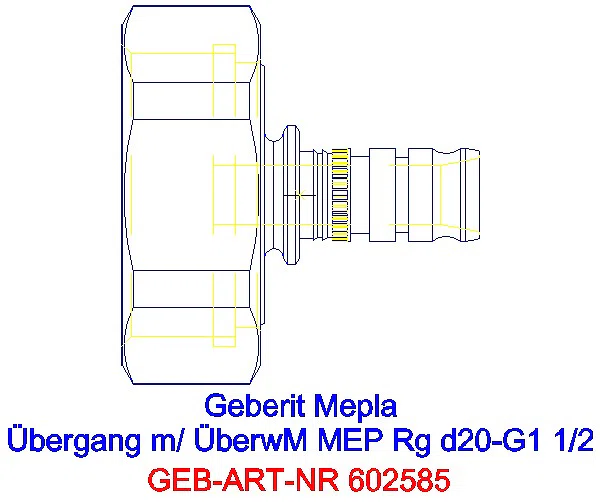GE Mepla Übergang mit Überwurfmutter Rg d20-G1 1/2_602.585.00.5_A