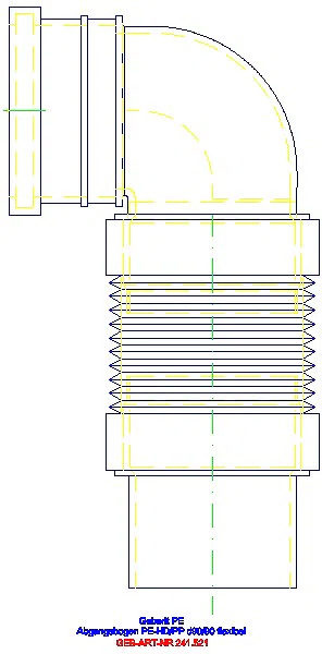 GE PE Anschlussbogen 90Gr für Wand-WC ausziehbar d90/90_241.521.00.1_A