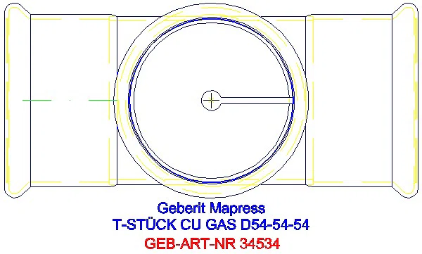 GE Mapress Kupfer T-Stück egal (Gas) d54-54-54_34534_G
