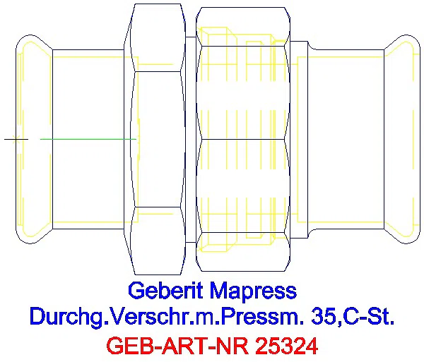 GE Mapress C-Stahl Verschraubung d35 verzinkt_25324_G