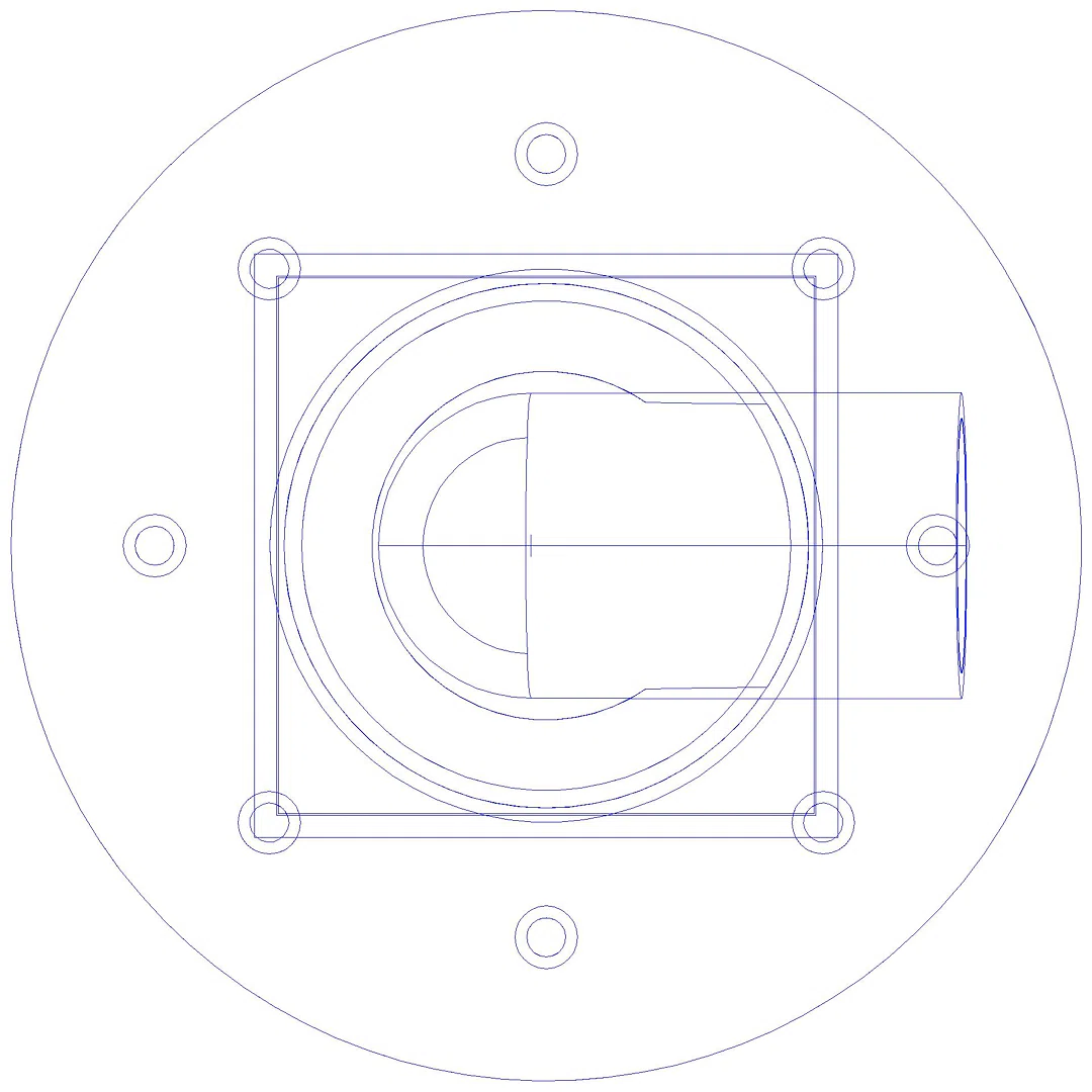 KESSEL-Ablauf Ferrofix Pressfl. DN70,seitl.,Schlitzr.,ABS Aufsst.138x138 (3D)