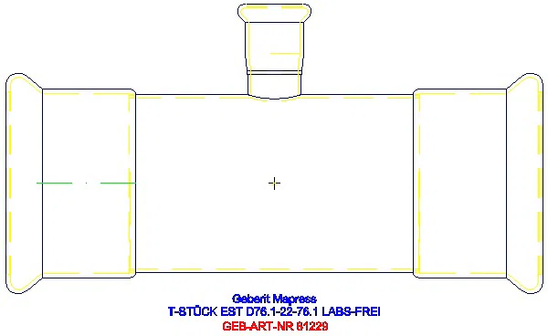 GE Mapress Edelstahl T-Stück reduziert (LABS-frei) d76,1-22-76,1_81229_A