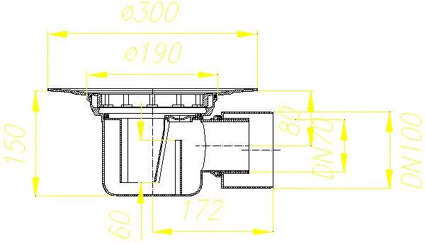 DALLMER Ablaufgehäuse 57, DN 70/DN 100