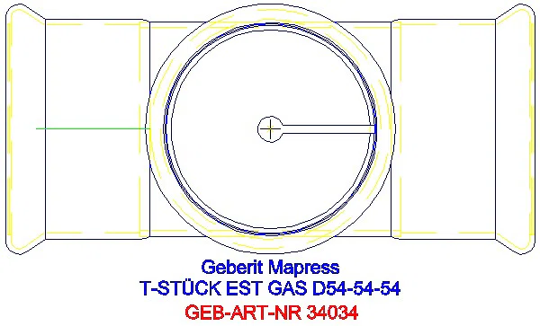 GE Mapress Edelstahl T-Stück egal (Gas) d54-54-54_34034_G