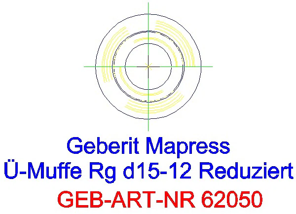 GE Mapress Kupfer Muffe reduziert d15-12_62050_L