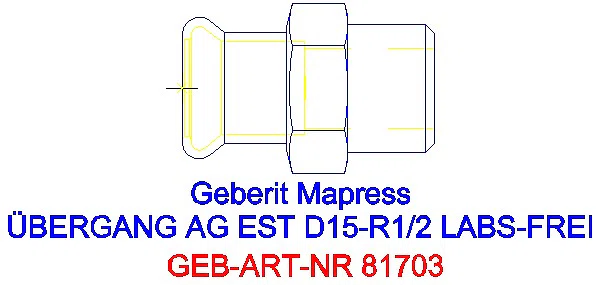 GE Mapress Edelstahl Übergang mit AG (LABS-frei) d15-R1/2_81703_G