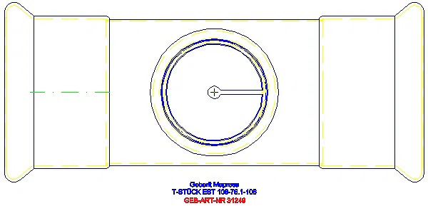 GE Mapress Edelstahl T-Stück reduziert d108-76,1-108_31249_G