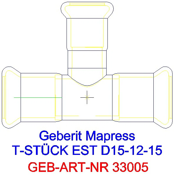 GE Mapress Edelstahl T-Stück reduziert d15-12-15_33005_A
