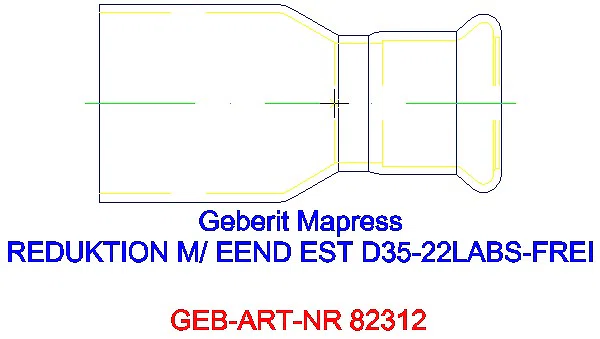 GE Mapress Edelstahl Reduktion mit Einschubende (LABS-frei) d35-22_82312_L