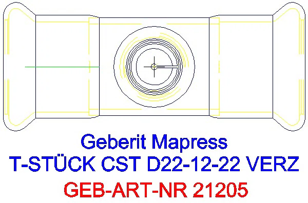 GE Mapress C-Stahl T-Stück reduziert d22-12-22 verzinkt_21205_G