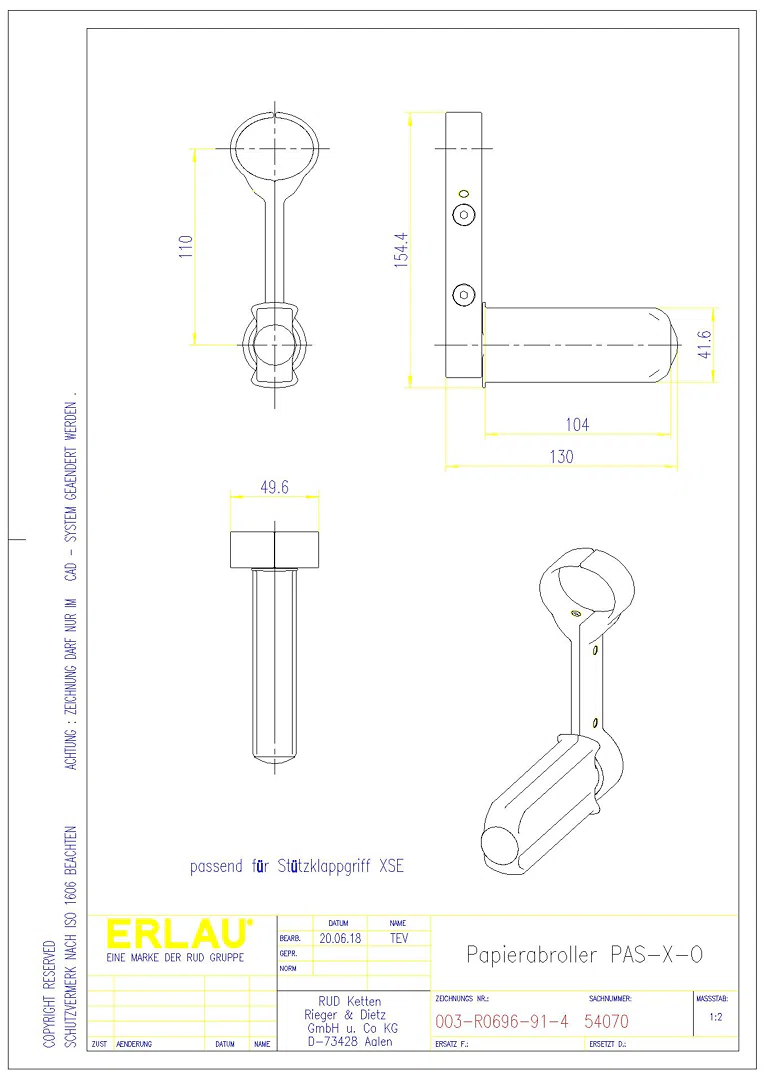 54070_Papierabroller PAS-X-O f. Stuetzgriff XSE