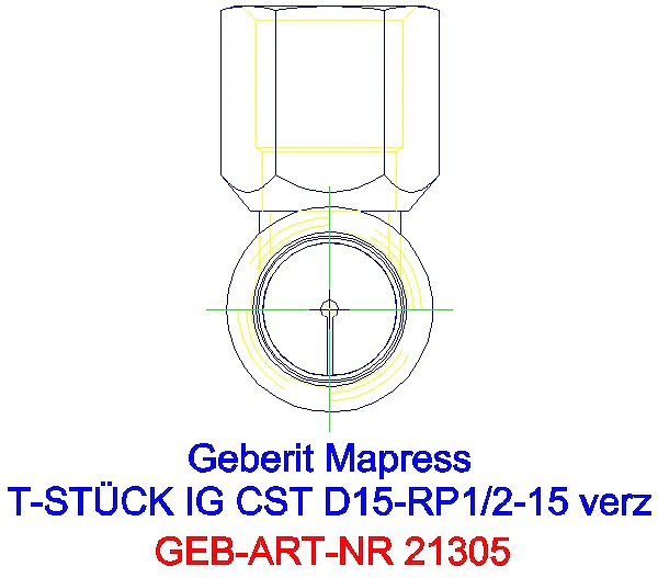 GE Mapress C-Stahl T-Stück mit IG d18-Rp1/2-18 verzinkt_21305_L