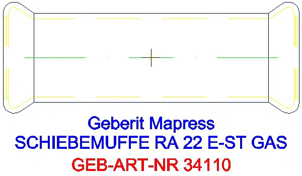 GE Mapress Edelstahl Schiebemuffe d22 (Gas)_34110_A