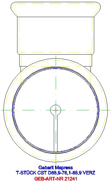 GE Mapress C-Stahl T-Stück reduziert d88,9-76,1-88,9 verzinkt_21241_L