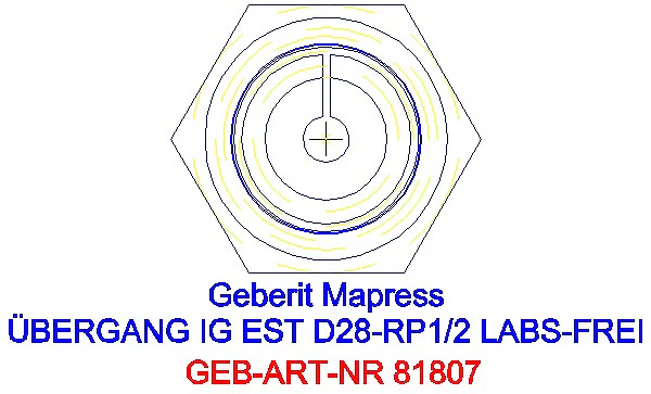 GE Mapress Edelstahl Übergang mit IG (LABS-frei) d28-Rp1/2_81807_L