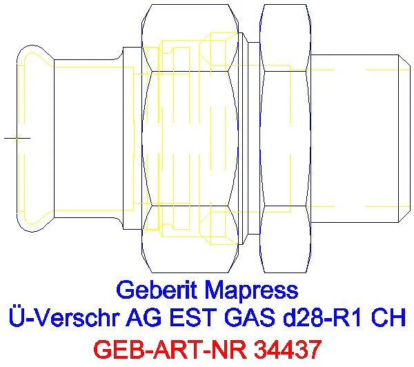 GE Mapress Edelstahl Übergangsverschr. mit AG (Gas) d28-R1_34437_A