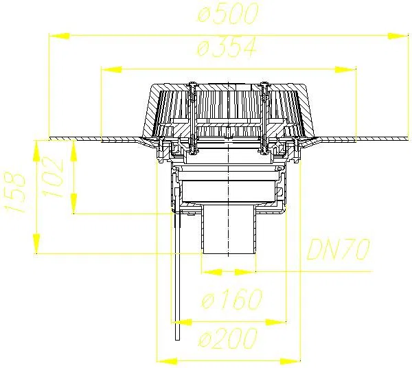 DALLMER Dachablauf SuperDrain 62 H DallBit, beheizt, DN 70