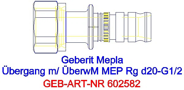 GE Mepla Übergang mit Überwurfmutter Rg d20-G1/2_602.582.00.5_A