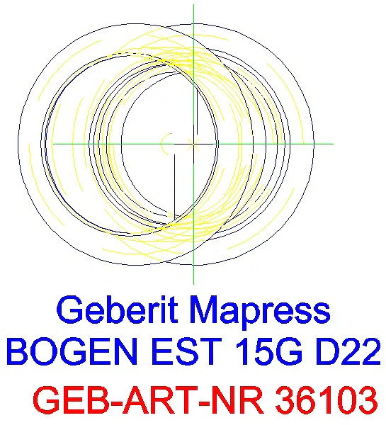 GE Mapress Edelstahl Bogen 15Gr d22_36103_G