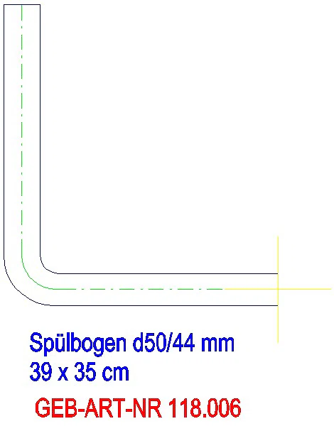 GE Spülbogen 90Gr 39x35 cm weiß-alpin d50/44_118.006.11.1_L